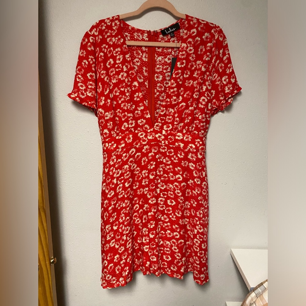 Red Floral Women's Dress